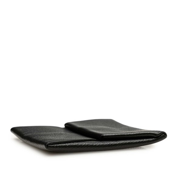 Hermès Bastia Wallet/Coin Case Black Epsom Leather Women's HERMES